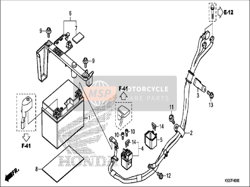 31500MGSD32, Battery (YTZ12S) (Gs Yuas, Honda, 0